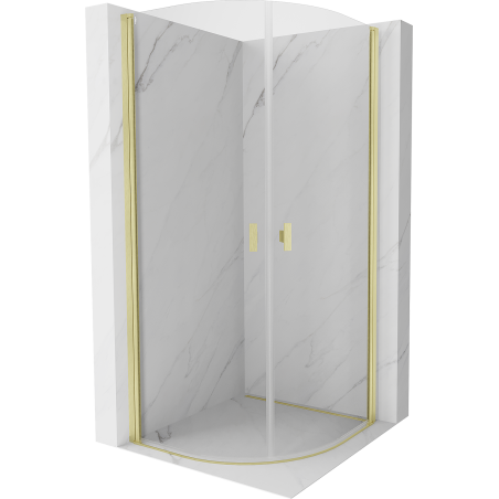 Mexen Mist semi-circular shower enclosure 70 x 70 cm, transparent, brushed gold - 8A31-070-070-55-00