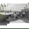 Mexen Silo freestanding corner left fluted bathtub 150 x 75 cm, white/gray, black overflow - 52891507562L-70