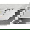 Mexen Silo freestanding corner left fluted bathtub 150 x 75 cm, white/gray, black overflow - 52891507562L-70
