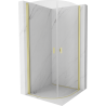 Mexen Mist semi-circular shower cubicle with hinged door 90 x 90 cm, transparent, brushed gold - 8A31-090-090-55-00