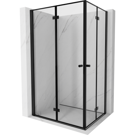 Mexen Mist-F Duo folding shower enclosure 80 x 90 cm, black frame, black - 8A6-080L-090P-70-70