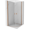 Mexen Mist semicircular pivot shower enclosure 90 x 90 cm, transparent, brushed copper - 8A31-090-090-65-00