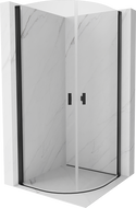 Mexen Mist semi-circular shower enclosure hinged 80 x 80 cm, transparent, black - 8A31-080-080-70-00