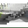 Mexen Silo freestanding corner left grooved bathtub 170 x 80 cm, white/gray, chrome overflow - 52891708062L-01