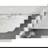 Mexen Silo freestanding corner left grooved bathtub 170 x 80 cm, white/gray, chrome overflow - 52891708062L-01