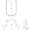 Mexen Mist semicircular pivot shower enclosure 90 x 90 cm, transparent, black - 8A31-090-090-70-00