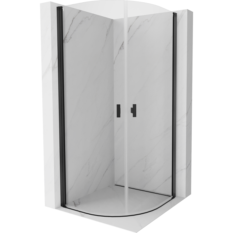 Mexen Mist semicircular shower cabin hinged 90 x 90 cm, transparent, black - 8A31-090-090-70-00