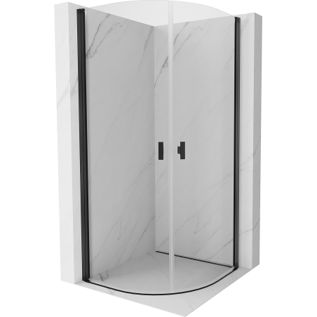 Mexen Mist semicircular pivot shower enclosure 90 x 90 cm, transparent, black - 8A31-090-090-70-00