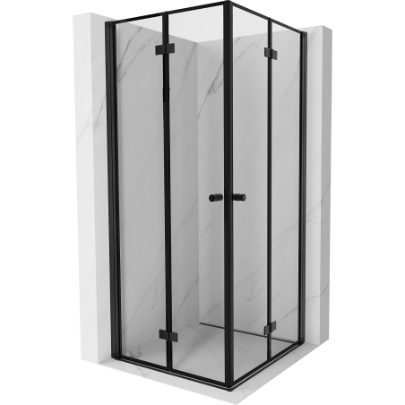 Mexen Mist-F Duo foldable shower cabin 90 x 90 cm, black frame, black - 8A6-090L-090P-70-70