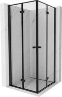 Mexen Mist-F Duo foldable shower cabin 90 x 90 cm, black frame, black - 8A6-090L-090P-70-70