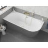 Mexen Silo free-standing corner bathtub left grooved 170 x 80 cm, white/grey, gold overflow - 52891708062L-50
