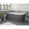 Mexen Silo free-standing corner bathtub left grooved 170 x 80 cm, white/grey, gold overflow - 52891708062L-50
