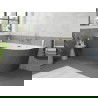 Mexen Silo freestanding corner left fluted bathtub 170 x 80 cm, white/gray, gold overflow - 52891708062L-50