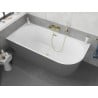 Mexen Silo freestanding corner bath left ribbed 170 x 80 cm, white/gray, golden brushed overflow - 52891708062L-55