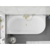 Mexen Silo freestanding corner left grooved bathtub 170 x 80 cm, white/gray, brushed gold overflow - 52891708062L-55