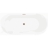 Mexen Silo freestanding corner bathtub left grooved 170 x 80 cm, white/gray, overflow rose gold - 52891708062L-60