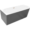 Mexen Silo freestanding corner bathtub left grooved 170 x 80 cm, white/gray, overflow rose gold - 52891708062L-60