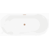 Mexen Silo free-standing corner bath left ribbed 170 x 80 cm, white/gray, brushed copper overflow - 52891708062L-65