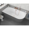 Mexen Silo free-standing corner bath left ribbed 170 x 80 cm, white/gray, brushed copper overflow - 52891708062L-65