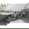 Mexen Silo free-standing corner bath left ribbed 170 x 80 cm, white/gray, brushed copper overflow - 52891708062L-65