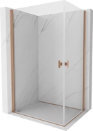 Mexen Mist-B Duo 100 x 75 cm swinging shower enclosure, transparent, brushed copper - 8A2-100-075-65-00