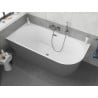 Mexen Silo freestanding corner left fluted bathtub 170 x 80 cm, white/gray, brushed gun gray overflow - 52891708062L-66