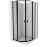 Mexen Mist semi-circular pivot shower enclosure 80 x 80 cm, black frame, black - 8A32-080-080-70-70