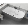 Mexen Silo freestanding corner bathtub left fluted 170 x 80 cm, white/gray, black overflow - 52891708062L-70