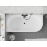 Mexen Silo freestanding corner left fluted bathtub 170 x 80 cm, white/gray, black overflow - 52891708062L-70