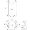 Mexen Mist semicircular shower enclosure with door 100 x 100 cm, black frame, black - 8A32-100-100-70-70