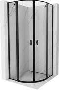 Mexen Mist semicircular shower enclosure with door 100 x 100 cm, black frame, black - 8A32-100-100-70-70
