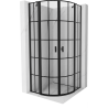 Mexen Mist semi-circular shower enclosure with hinged doors 90 x 90 cm, black grid, black - 8A32-090-090-70-77