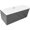 Mexen Silo freestanding corner bathtub left fluted 170 x 80 cm, white/gray, overflow gun metal - 52891708062L-95