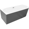 Mexen Silo freestanding corner bathtub left grooved 170 x 80 cm, white/gray, gun metal overflow - 52891708062L-95