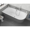 Mexen Silo freestanding corner bathtub left grooved 170 x 80 cm, white/gray, gun metal overflow - 52891708062L-95