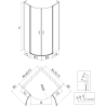 Mexen Mist L semi-circular shower enclosure 80 x 80 cm, black frame, black - 8A32L-080-080-70-70