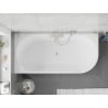 Mexen Silo freestanding corner left grooved bathtub 170 x 80 cm, white/gray, brushed nickel overflow - 52891708062L-97