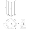 Mexen Mist L semi-circular pivot shower enclosure 100 x 100 cm, black frame, black - 8A32L-100-100-70-70
