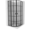 Mexen Mist L Semi-circular Shower Enclosure Hinged 80 x 80 cm, Black Grid, Black - 8A32L-080-080-70-77