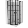Mexen Mist L semicircular shower enclosure hinged 90 x 90 cm, black grid, black - 8A32L-090-090-70-77