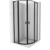 Mexen Mist L semi-circular shower enclosure 80 x 80 cm, black frame, black - 8A32L-080-080-70-70
