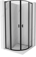 Mexen Mist L semi-circular shower enclosure foldable 90 x 90 cm, black frame, black - 8A32L-090-090-70-70
