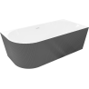 Mexen Silo free-standing corner right grooved bathtub 150 x 75 cm, white/grey, white overflow - 52891507562P-20