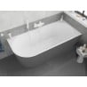Mexen Silo freestanding right-corner grooved bathtub 150 x 75 cm, white/gray, white overflow - 52891507562P-20