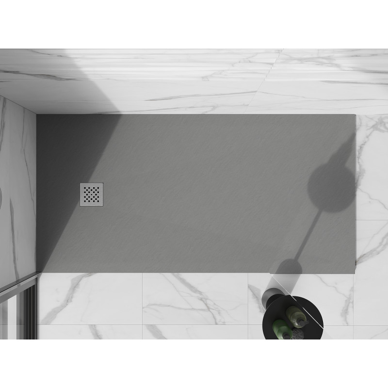 Mexen Stone+ rectangular composite shower tray 160 x 70 cm, gray-concrete - 44617016