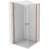 Mexen Mist-B Duo 90 x 90 cm Pivot Shower Enclosure, Clear, Brushed Copper - 8A2-090-090-65-00