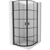 Mexen Mist semicircular hinged shower enclosure 80 x 80 cm, black grid, black - 8A31-080-080-70-77