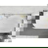 Mexen Silo freestanding corner right ribbed bathtub 150 x 75 cm, white/gray, brushed gold overflow - 52891507562P-55