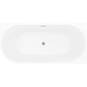 Mexen Silo freestanding corner right ribbed bathtub 150 x 75 cm, white/grey, brushed copper overflow - 52891507562P-65