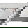 Mexen Silo freestanding corner right ribbed bathtub 150 x 75 cm, white/grey, brushed copper overflow - 52891507562P-65